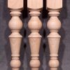 Gedrechselte Tischbeine Holz, mit Kugel- und Ringverzierungen, Typ TH260